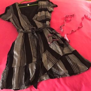 NWOT Francesca’s Blue Rain Wrap Dress